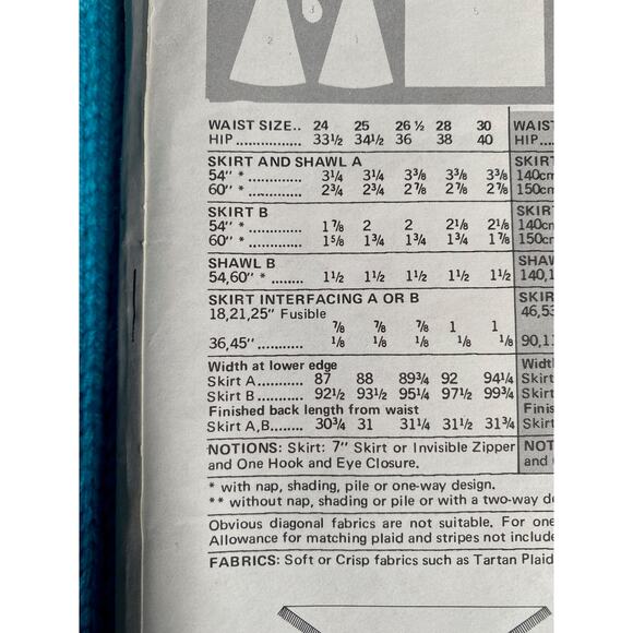 Butterick 5619 skirt midi shawl pattern sz 26 - Picture 4 of 6